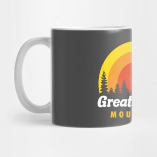 Great Smoky Mountains Retro Trees Sunset Mug